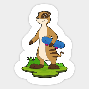 Meerkat Skater Skateboard Sticker